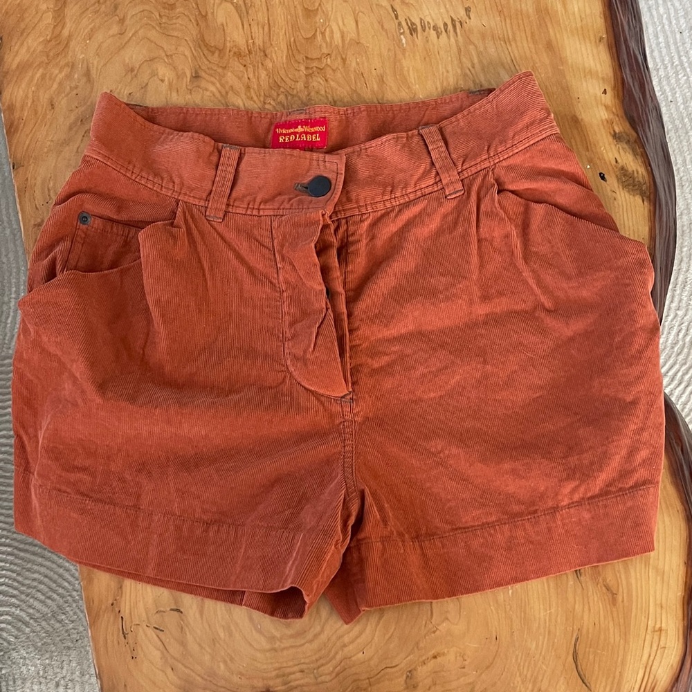 Vivienne Westwood  red label women’s Orange Corduroy shorts. Dressy. Vintage!